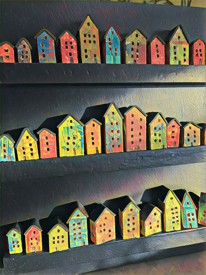 lit houses, collage detail 